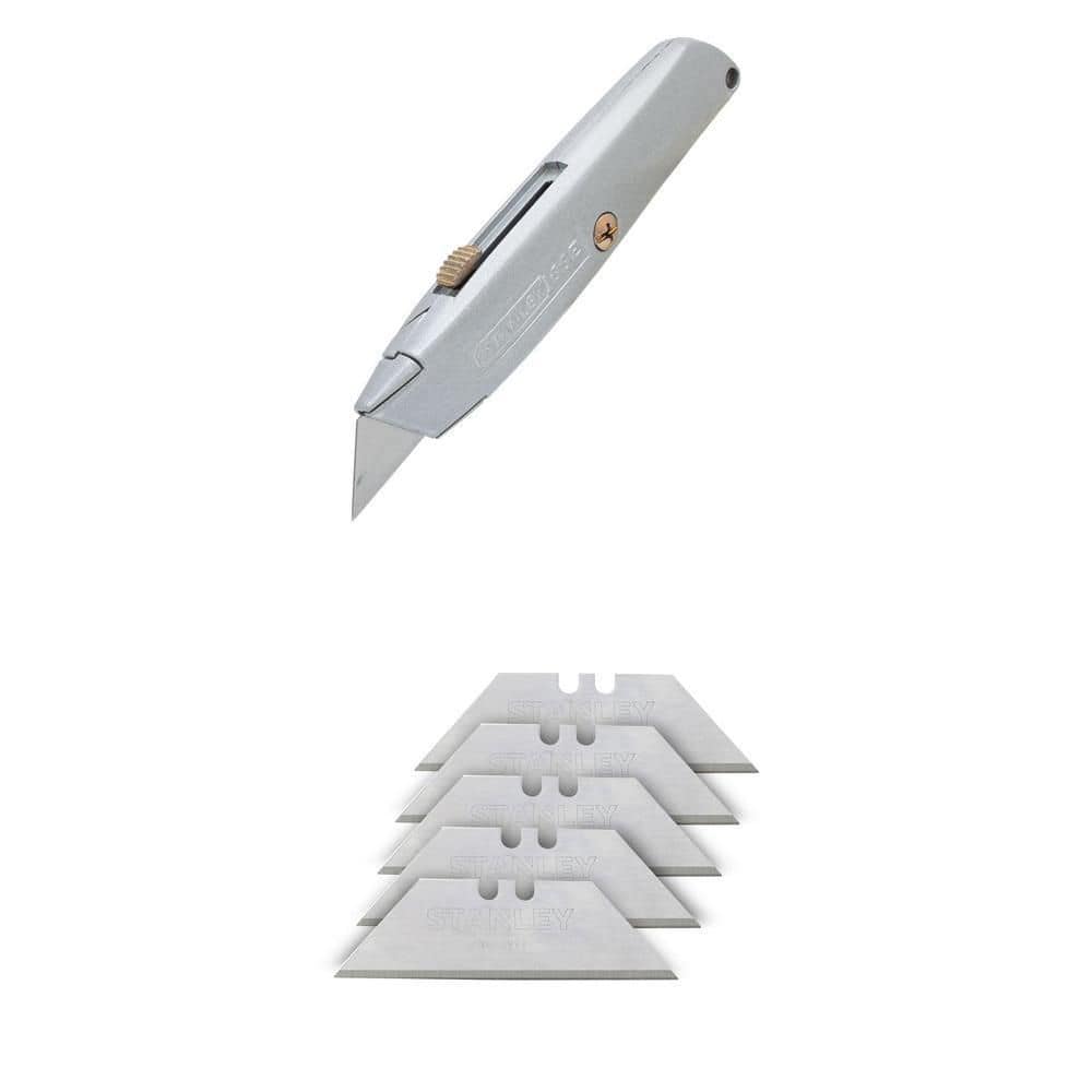 6 in. Classic Retractable Utility Knife and Heavy-Duty Blades (5-Pack) Combo - Image 1