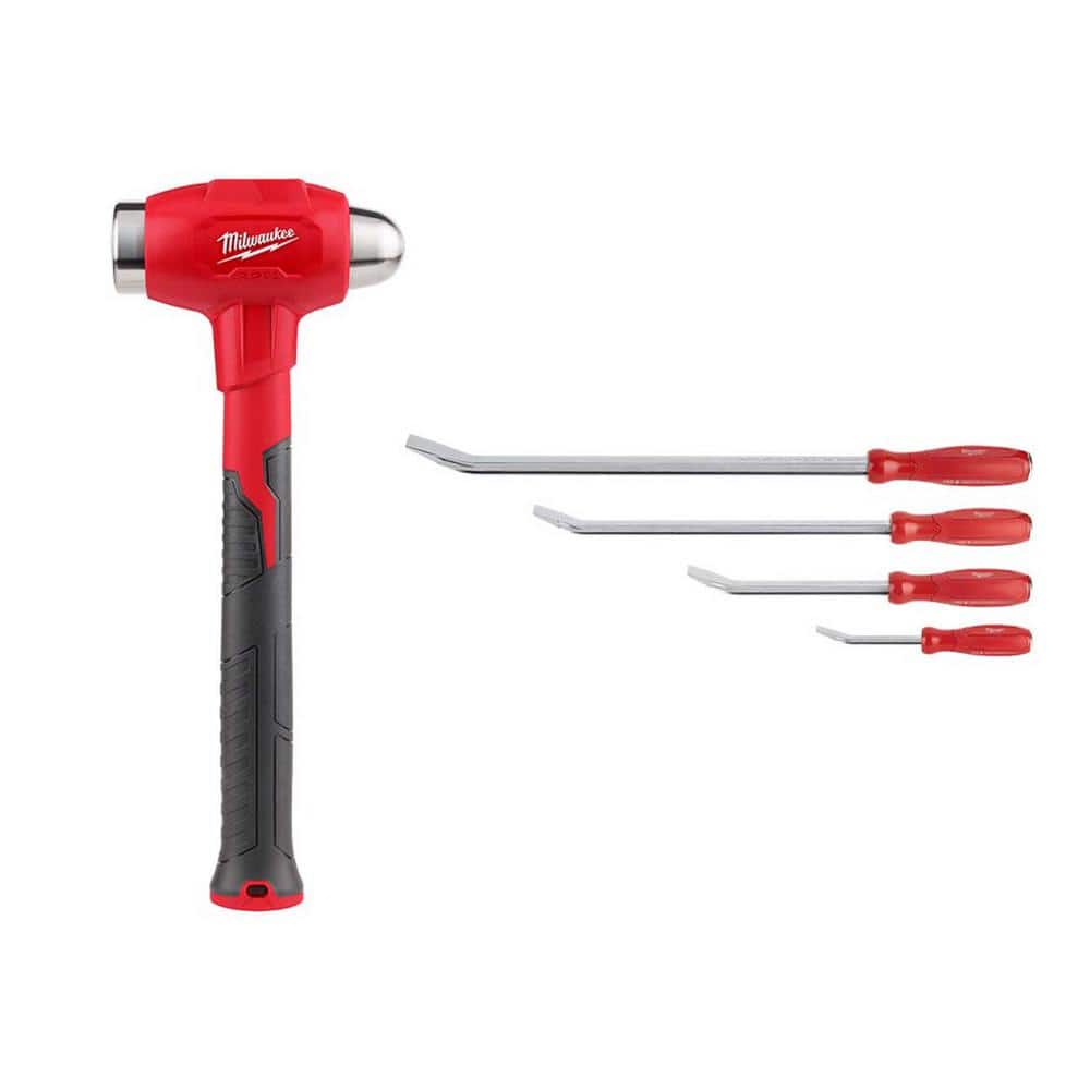 32 oz. Dead Blow Ball Peen Hammer with Pry Bar Set - Image 1