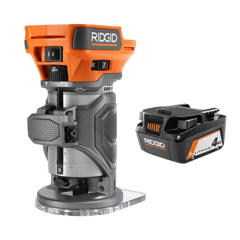 RIDGID 18V Brushless Cordless Compact Router (Tool Only) 18 VOLT, R860444B - Image 1