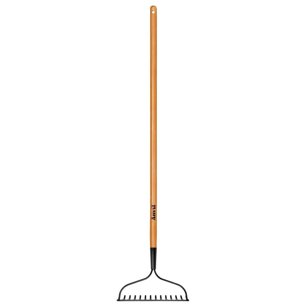 47 in. L Wood Handle 14-Tines Garden Bow Rake - Image 1