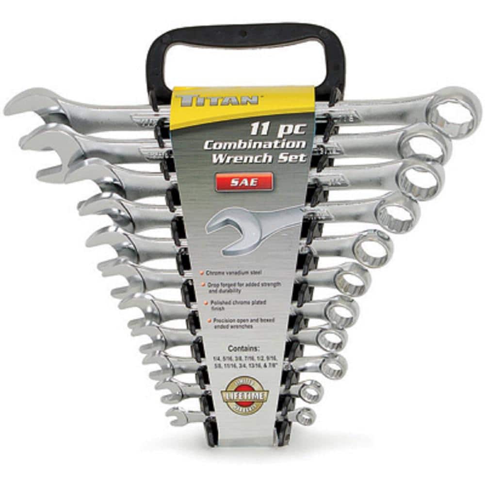 11-Piece SAE Combo Wrench Set - Image 1