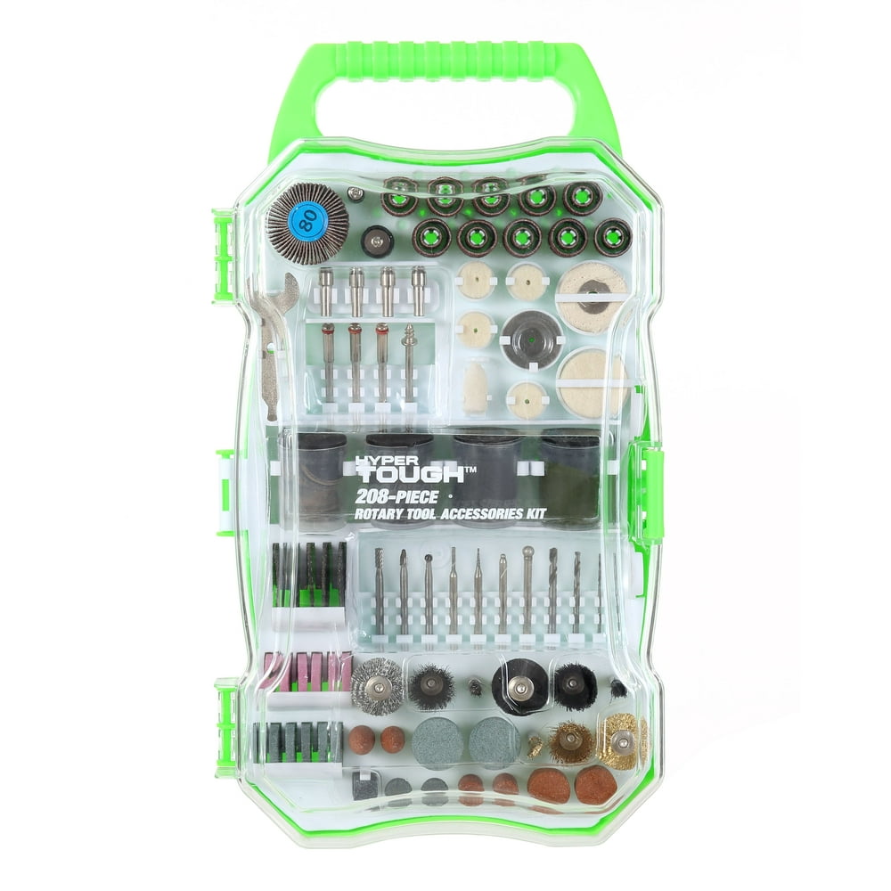 Hyper Tough 208-Piece Rotary Tool Accessory Kit with Storage Case - Image 1