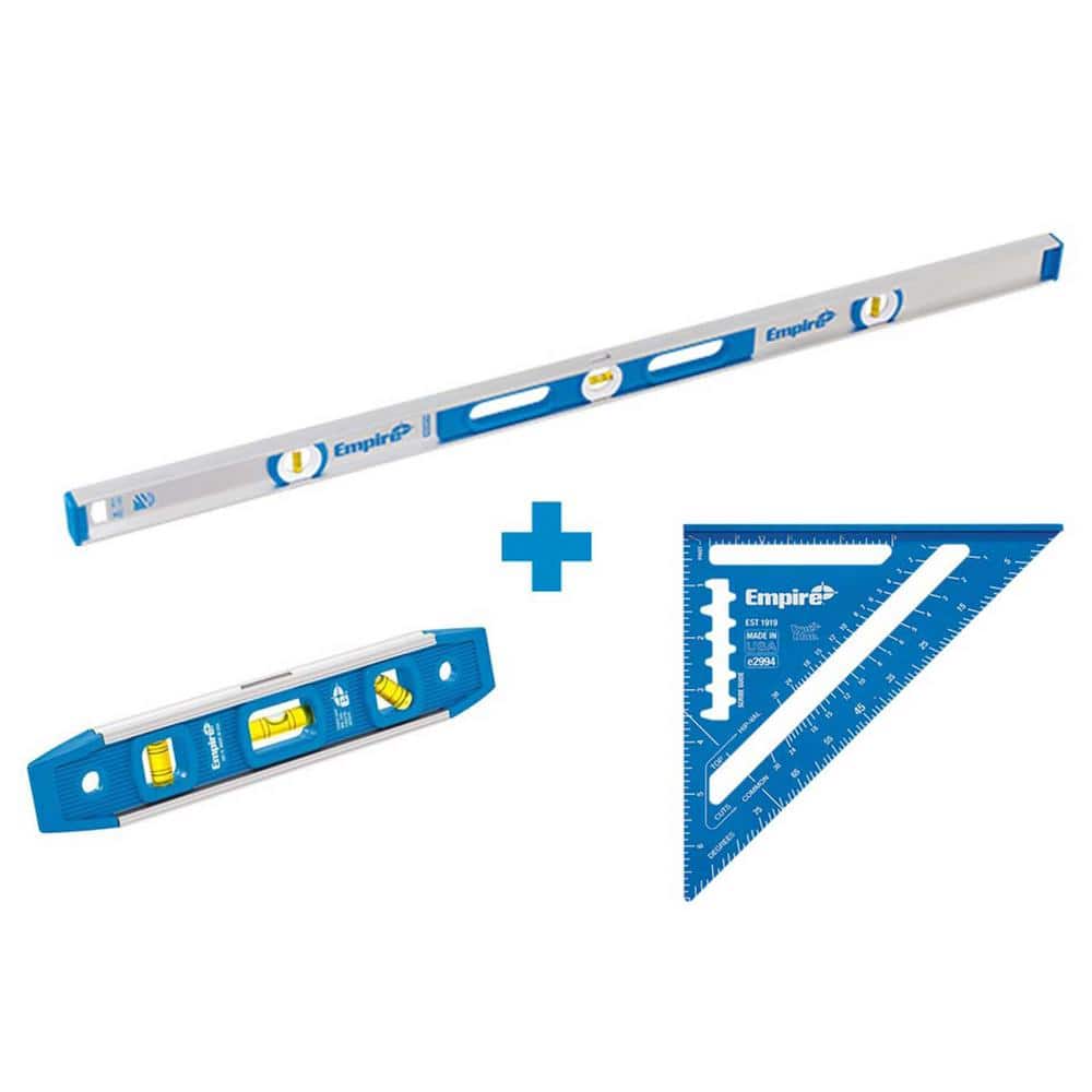 48 in. Aluminum Magnetic I-Beam Level with Aluminum Rafter Square and Torpedo Level - Image 1