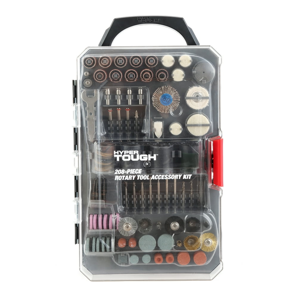 Hyper Tough 208 Piece Rotary Tool Accessory Kit with Storage Case - Image 1