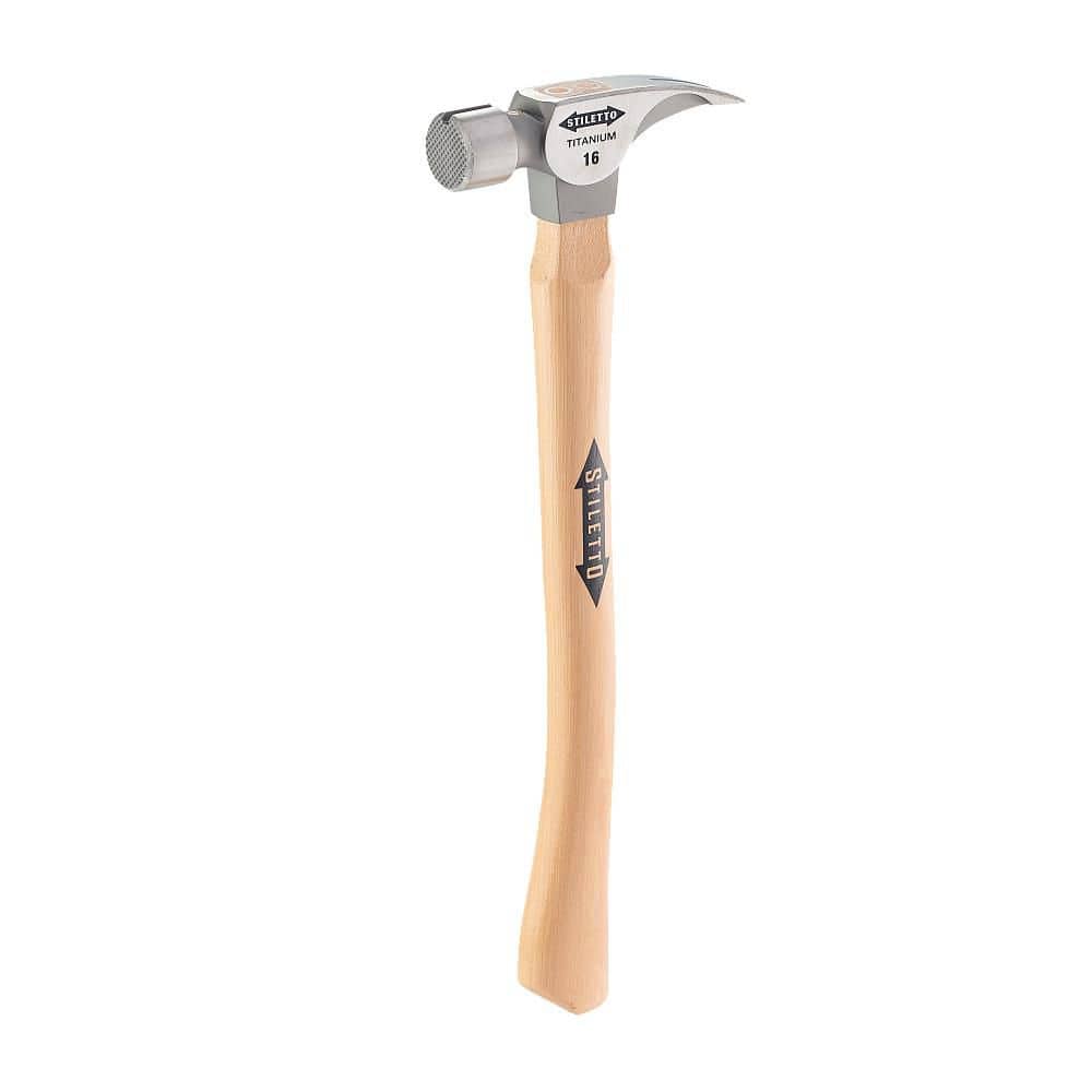 Stiletto 16 oz Titanium Milled Face Hammer with 18 in. Curved Hickory Handle - Image 1