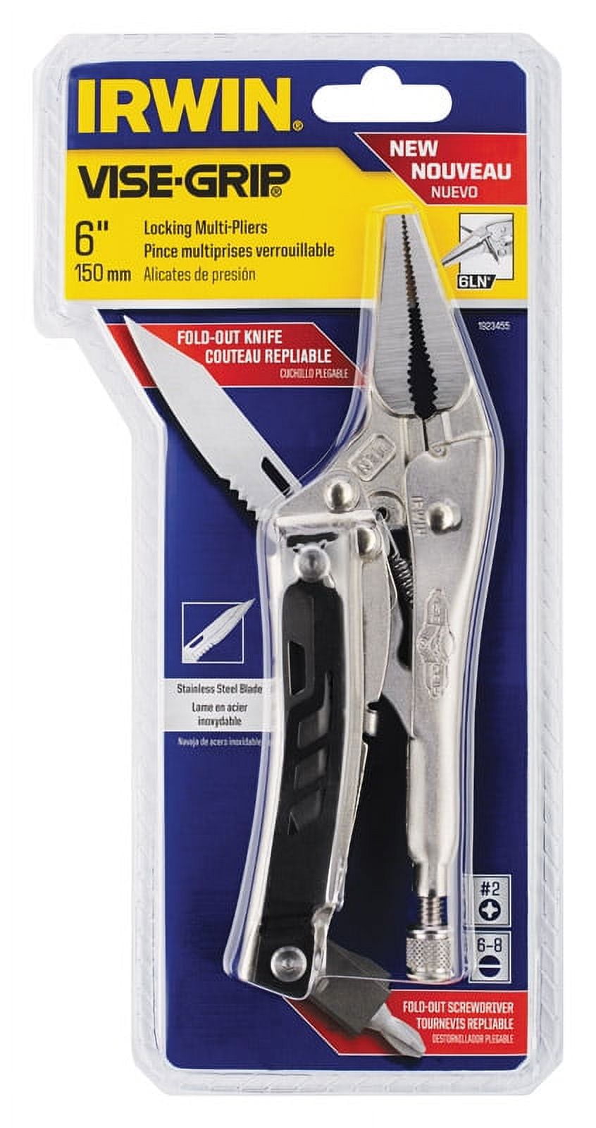 Irwin Vise-Grip 6 in. Steel Long Nose Multi-Tool Pliers Silver 1 pk - Image 1