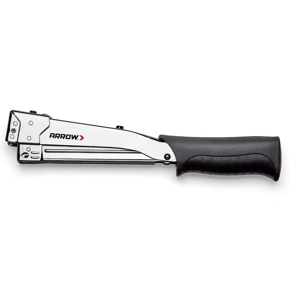 Arrow HT55BL Hammer Tacker, Manual Stapler for Construction and Insulation, Ergonomic Grip Handle, Dual-Capacity Rear-Load Magazine, Fits 1/4”, 5/16", or 3/8" Staples, Silver - Image 1