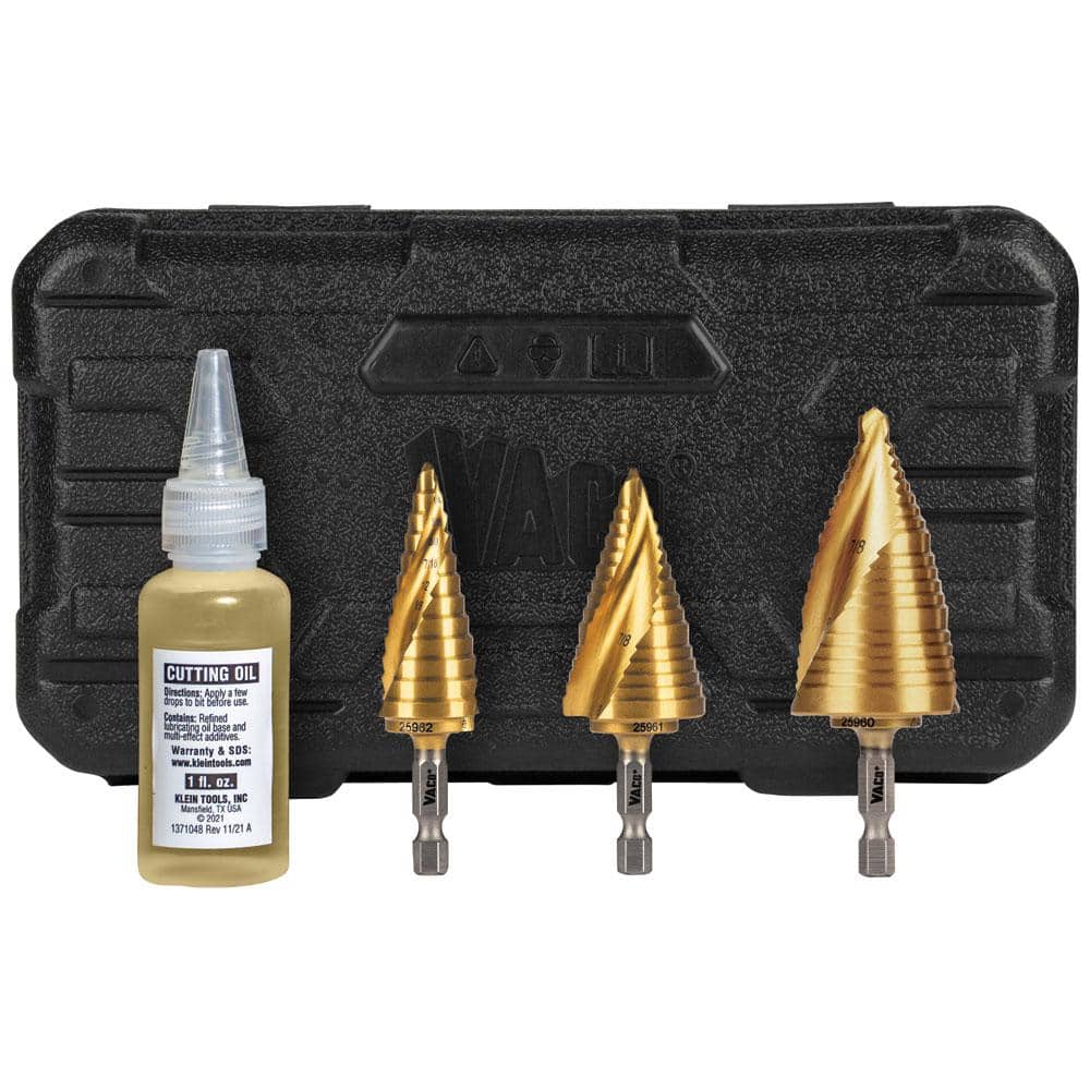 Step Bit Kit, Spiral Double-Fluted, VACO (3-Piece) - Image 1