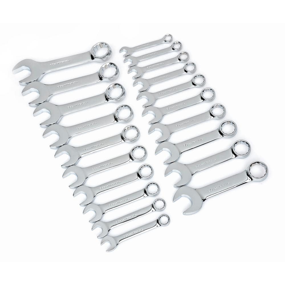 SAE/Metric 12-Point Stubby Combination Wrench Set (20-Piece) - Image 1