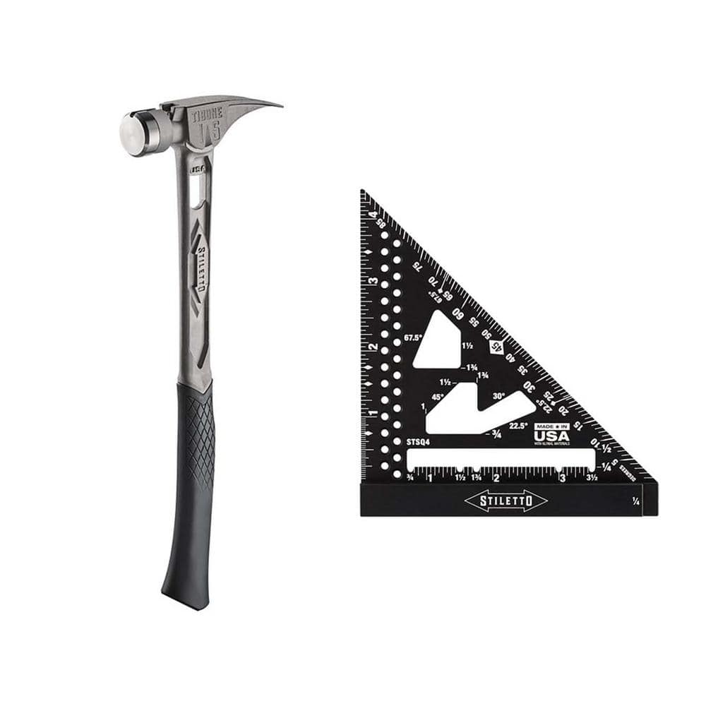 15 oz. TiBone Milled Face with Curved Handle with 4.5 in. Trim Square (2-Piece) - Image 1