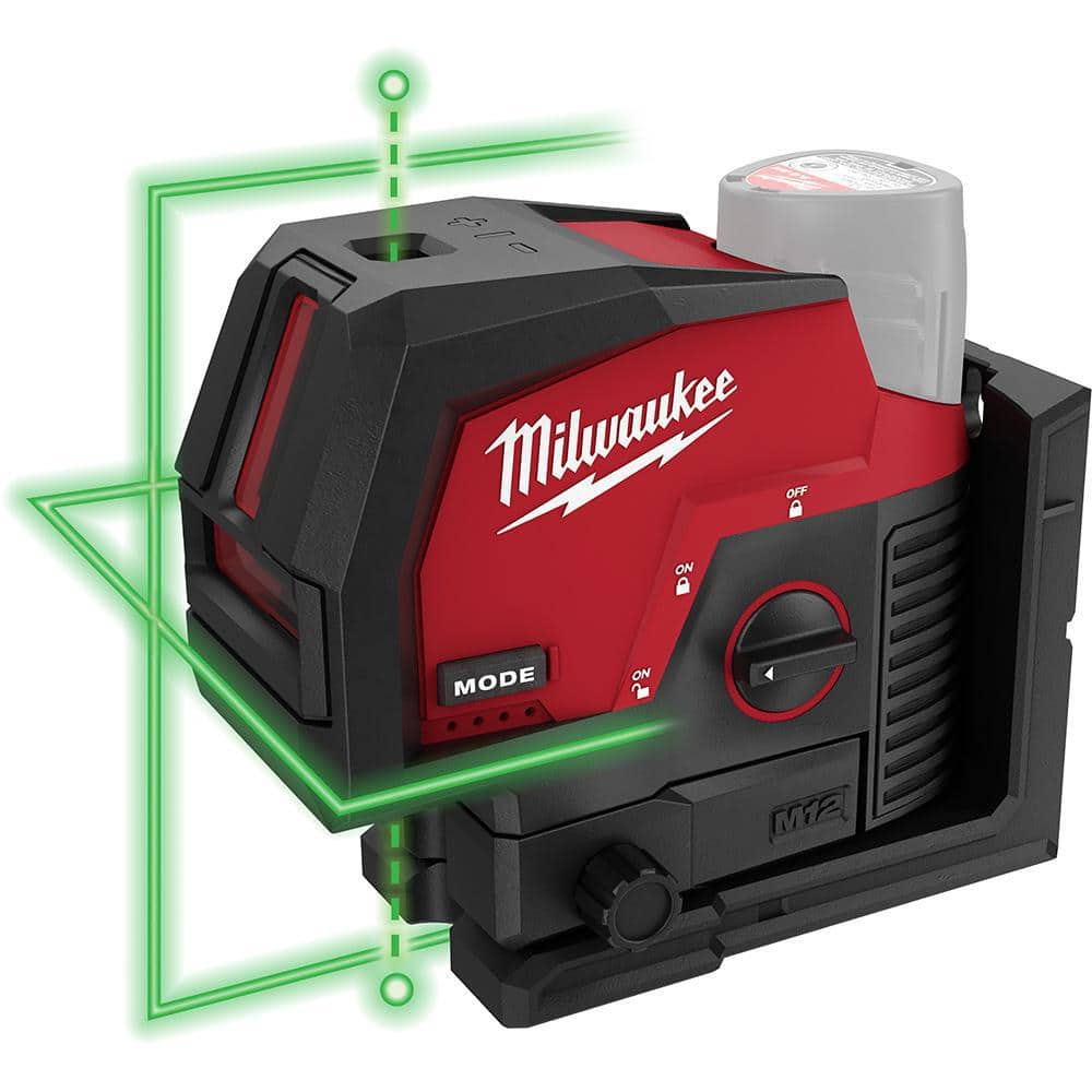 M12 12-Volt Lithium-Ion Cordless Green 125 ft. Cross Line and Plumb Points Laser Level (Tool-Only) - Image 1