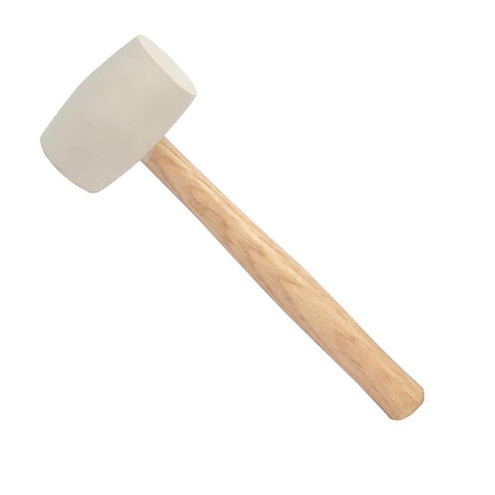32 oz. Thrifty White Rubber Mallet with 13 in. Wood Handle - Image 1