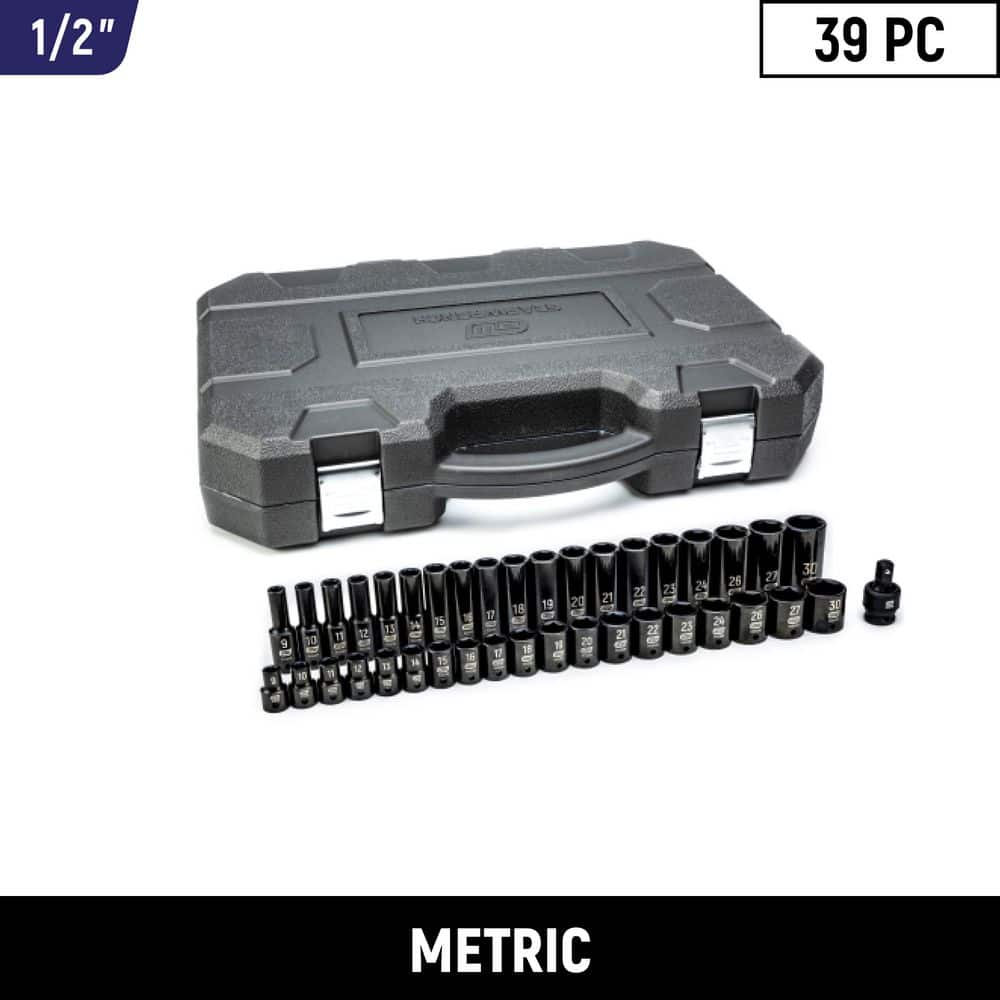 1/2 in. Drive 6-Point Metric Standard & Deep Impact Socket Set (39-Piece) - Image 1