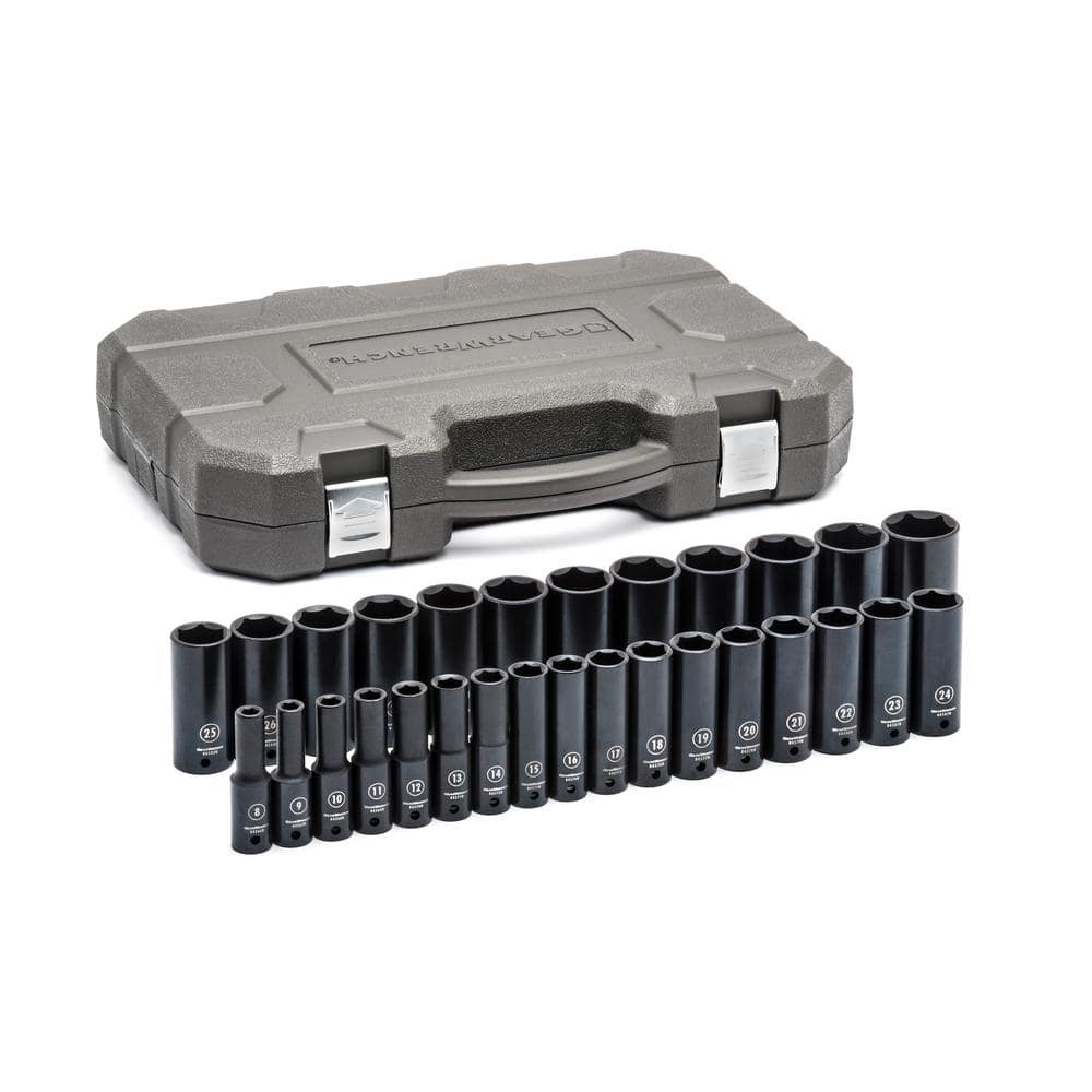 1/2 in. Drive 6-Point Metric Deep Impact Socket Set (29-Piece) - Image 1