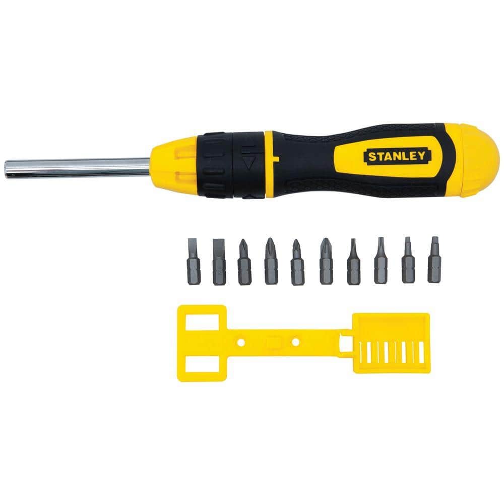 Stanley 68-010 Screwdriver Multi-Bit Ratcheting 10-Bits - Image 1