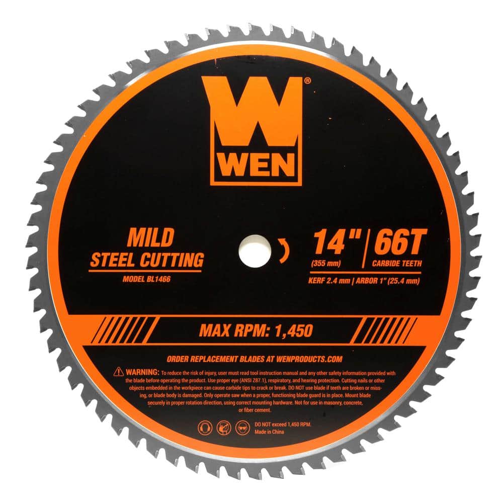 14 in. 66-Tooth Carbide-Tipped Professional Metal Saw Blade for Mild Steel Cutting - Image 1