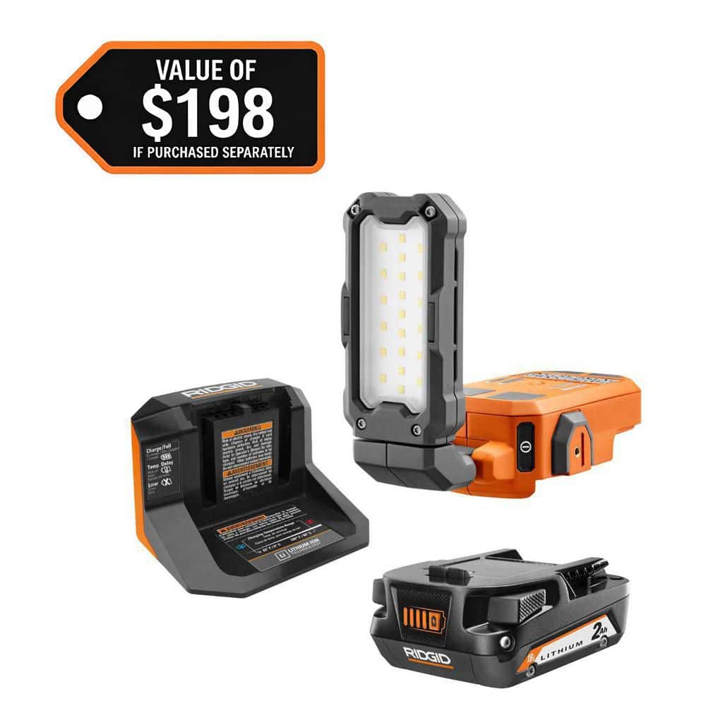 18V Cordless Magnetic Task Light Kit with 2.0 Ah Battery and Charger - Image 1