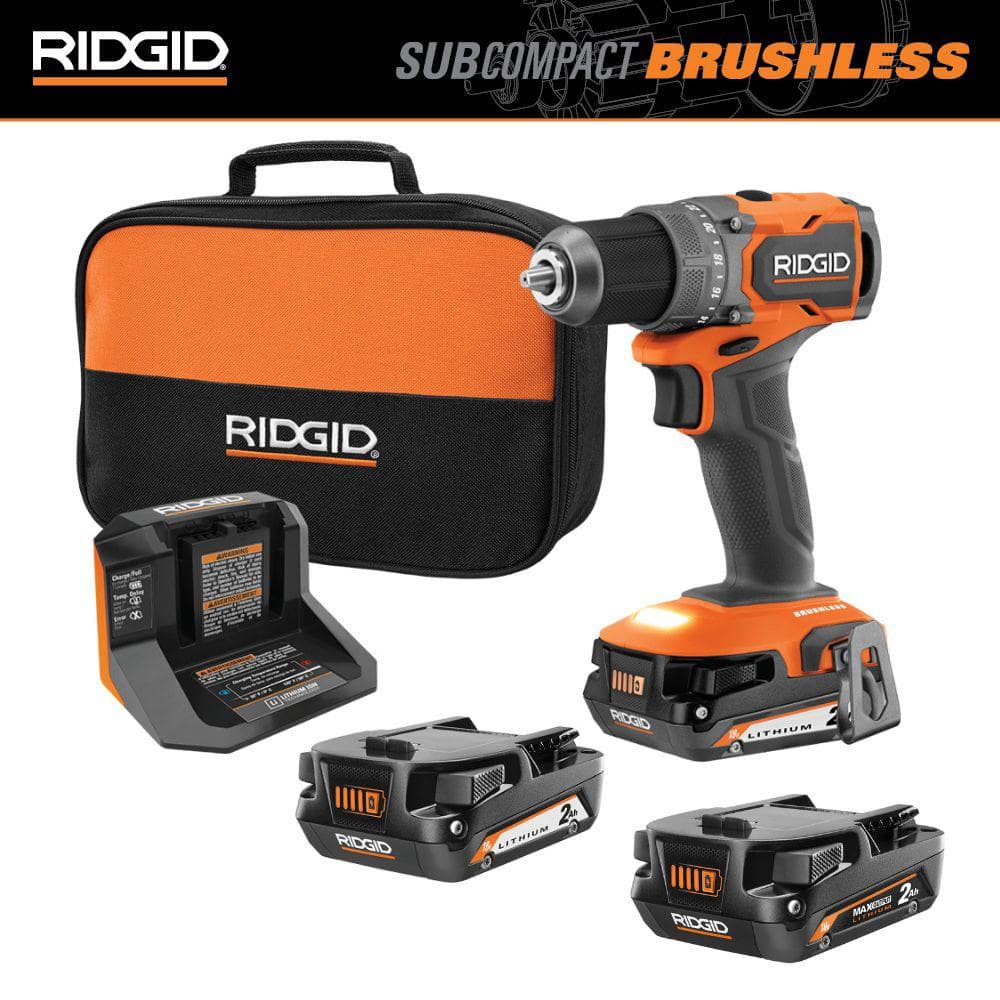 18V SubCompact Brushless 1/2 in. Drill/Driver Kit w/ (2) 2.0 Ah Batteries, Charger, Bag & 2.0 Ah MAX Output Battery - Image 1