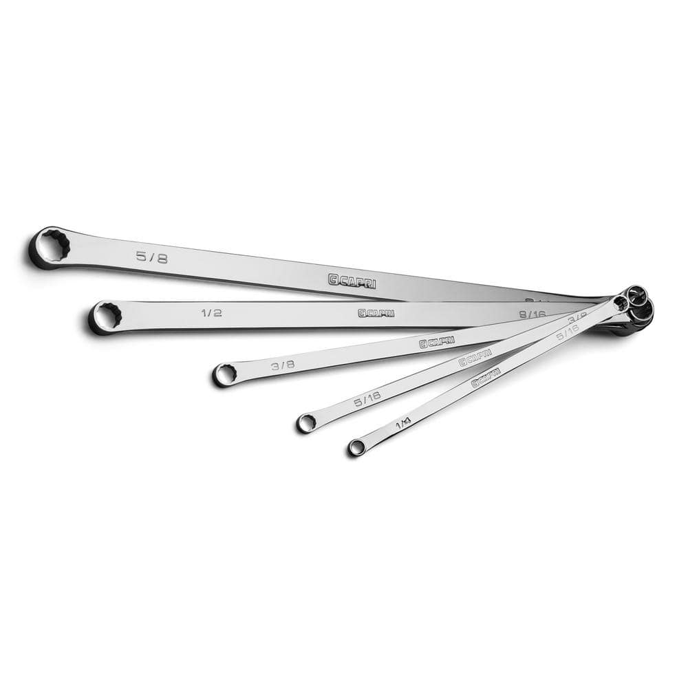 0-Degree Offset Extra-Long Box End Wrench Set, SAE, 5 pcs (1/4-3/4 in) - Image 1