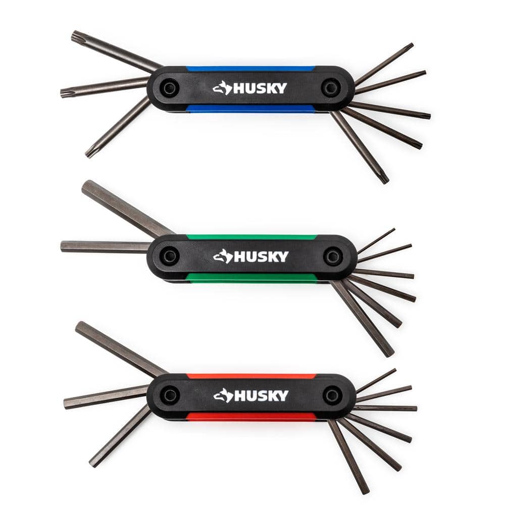 Folding Hex Key Set (9-Piece SAE, 8-Piece MM, 8-Piece Torx) - Image 1