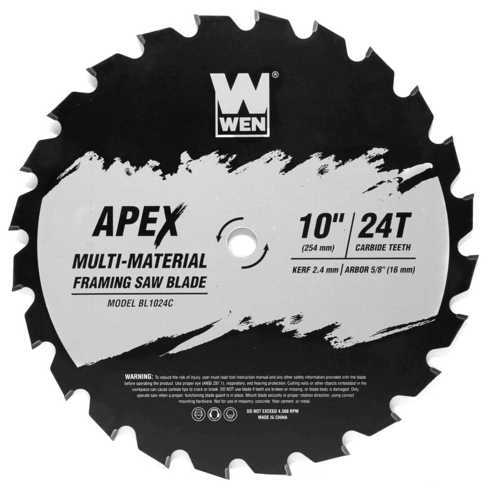 Apex 10 in. 24-Tooth Carbide-Tipped Multi-Material Industrial-Grade Framing Saw Blade with Cool-Cut Coating - Image 1