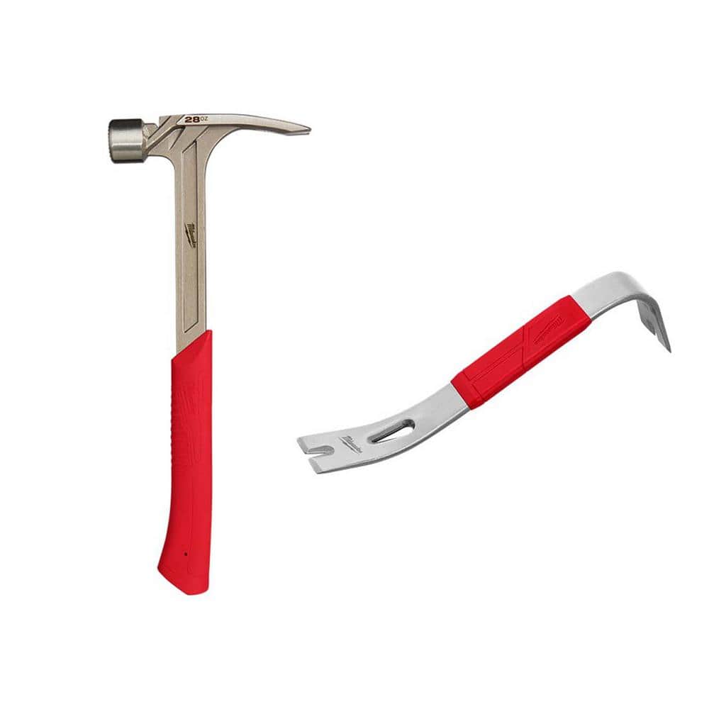 28 oz. Milled Face Framing Hammer with 12 in. Pry Bar - Image 1