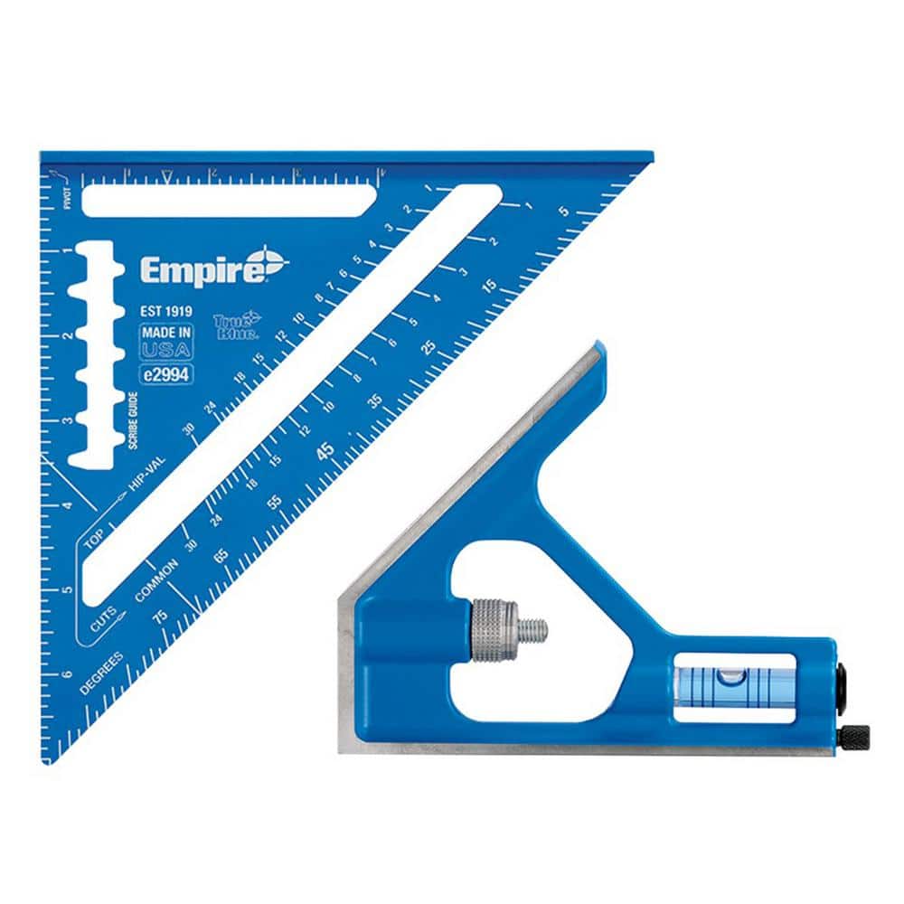 7 in. Laser Etched Aluminum Rafter Square with 12 in. Combination Square (2-Piece) - Image 1