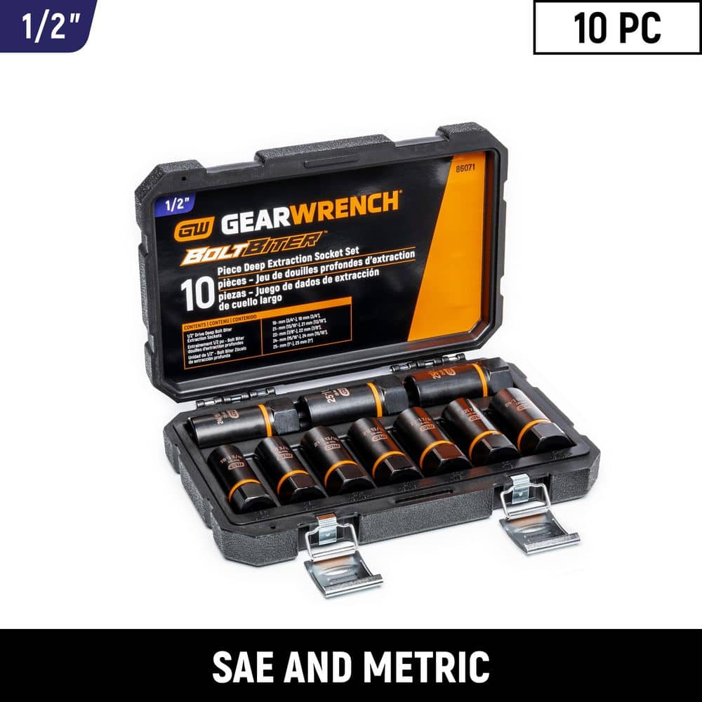 GEARWRENCH - 10Pc 1/2" Drive Bolt Biter Set (86071) - Image 1