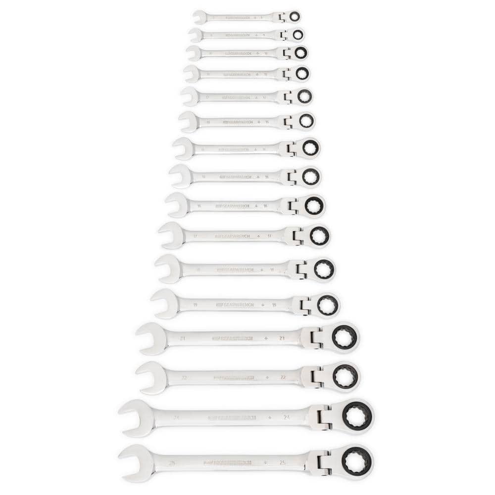 GEARWRENCH 16 Pc. Ratcheting Flex Combination Wrench Set, Metric - 9902D - Image 1