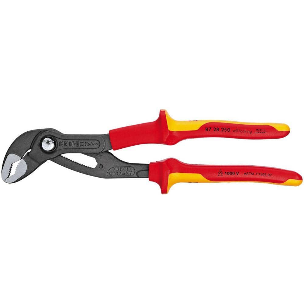 Heavy Duty Forged Steel 10 in. Cobra Pliers with 61 HRC Teeth and 1,000-Volt Insulation - Image 1