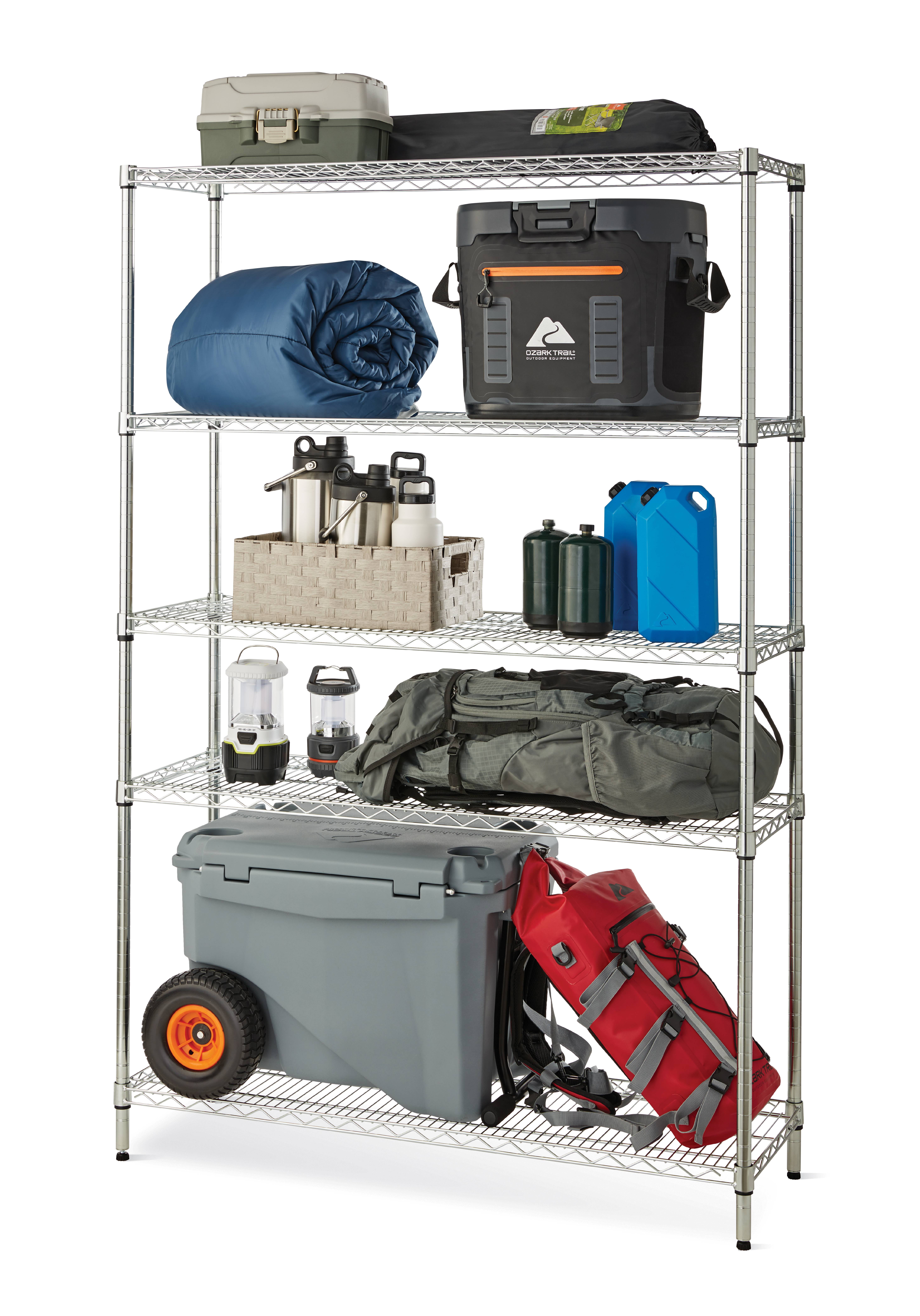 Hyper Tough Chrome Wire Shelf 5-Tier Heavy Duty 72"H x 48"W x 16"D, 3000lb Total Capacity - Image 1