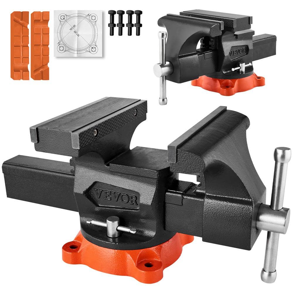 Bench Vise 8 in. Jaw Width 8 in. Max Jaw Opening Multipurpose Vise with 360° Swivel Locking Base 3.7 in. Throat Depth - Image 1