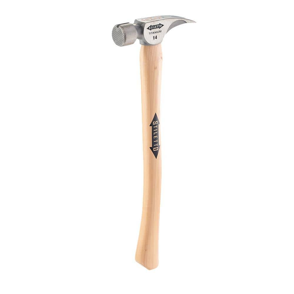 14 oz. Titanium Milled Face Hammer with 18 in. Curved Hickory Handle - Image 1