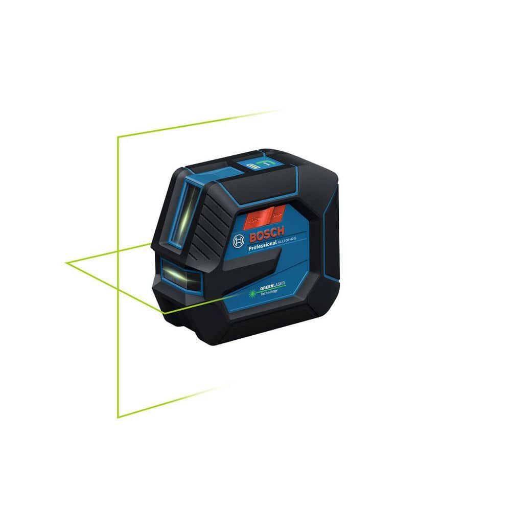 100 ft. Green Self Leveling Line Laser Level with Li-Ion Battery, Adjustable L-Bracket Mount and Hard Carrying Case - Image 1