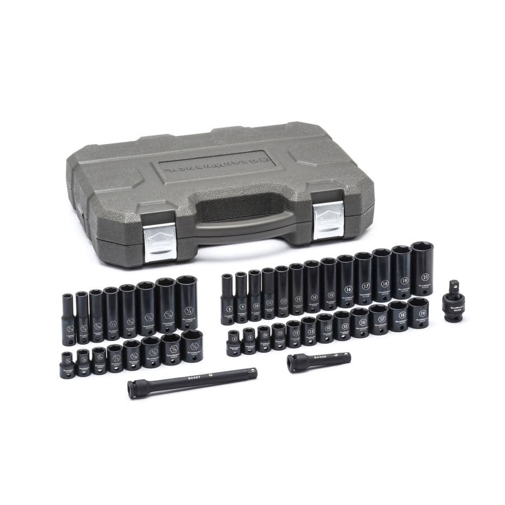 GEARWRENCH 44 Pc. 3/8" Drive 6 Point Standard & Deep Impact SAE/Metric Socket Set - 84916N - Image 1