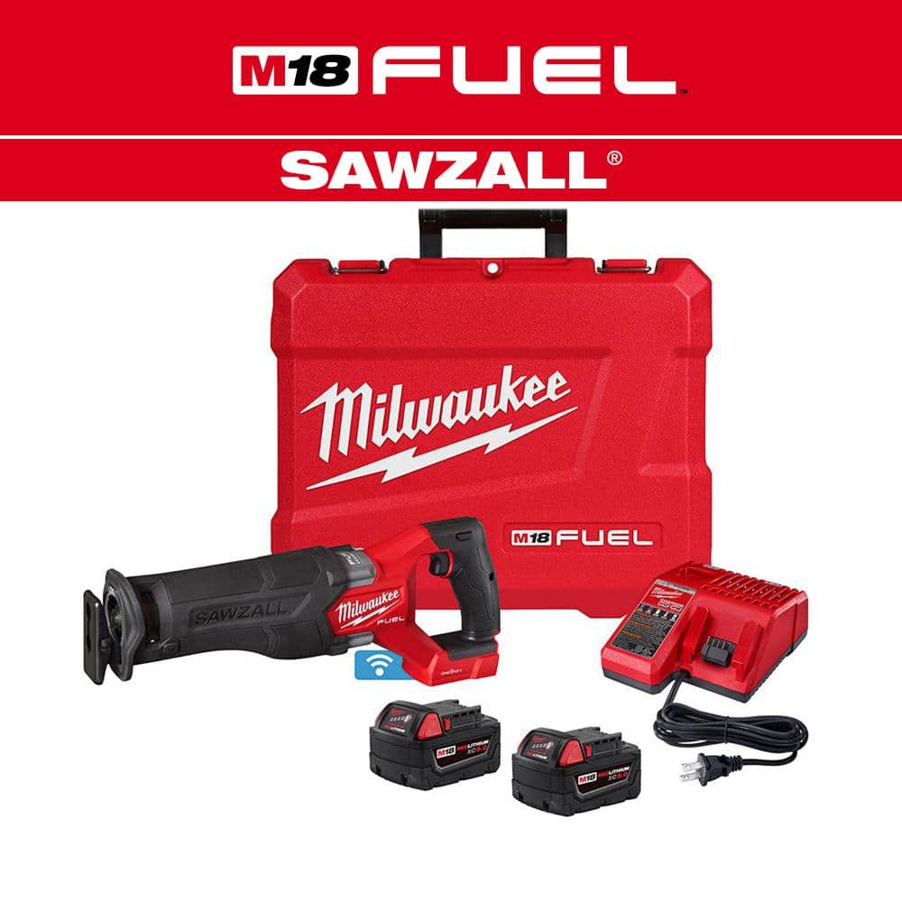 M18 FUEL ONE-KEY 18V Lithium-Ion Brushless Cordless SAWZALL Reciprocating Saw Kit with Two 5.0 Ah Batteries, Case - Image 1