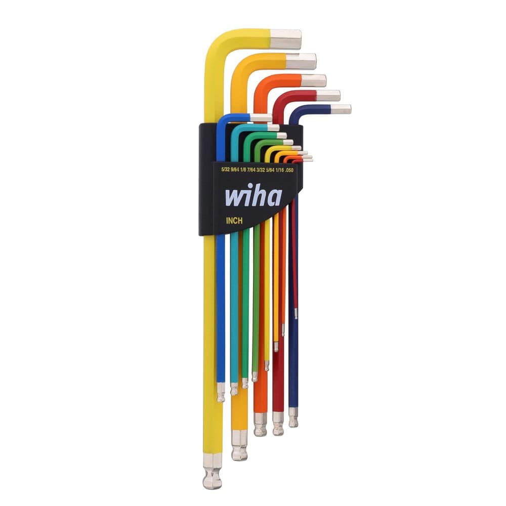 Color-Coded Ball End Hex L Key Set Inch (13-Pieces) - Image 1