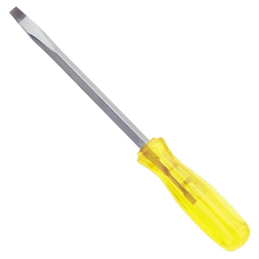 5 in. Long Square Shank Flat Tip Amber Handle Screwdriver - Image 1