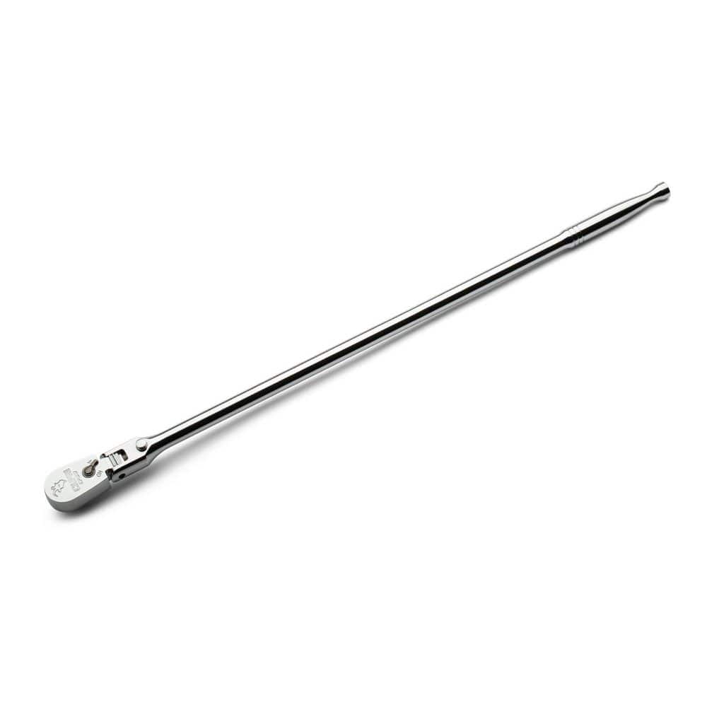 3/8 in. Drive Fine 90-Tooth Locking Flex-Head Ratchet, Extra Long Chrome Handle - Image 1
