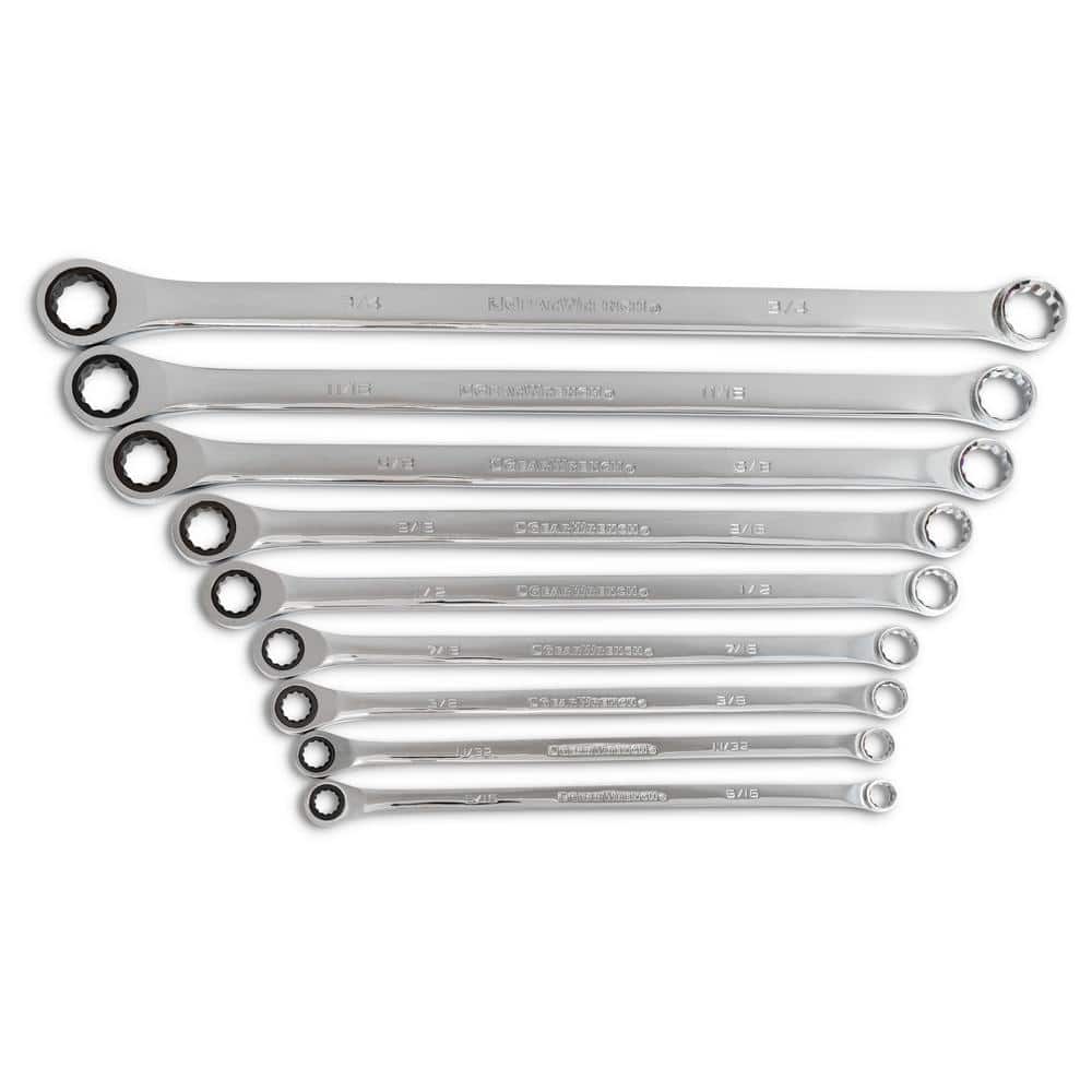 72-Tooth 12-Point SAE XL GearBox Double Box Ratcheting Wrench Set (9-Piece) - Image 1