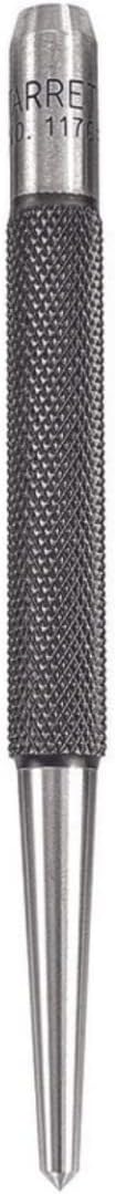 Starrett Steel Center Punch with Round Shank and Knurled Finger Grip - Hardened and Tempered, 4" Length, 1/8" Diameter Tapered - 117C - Image 1
