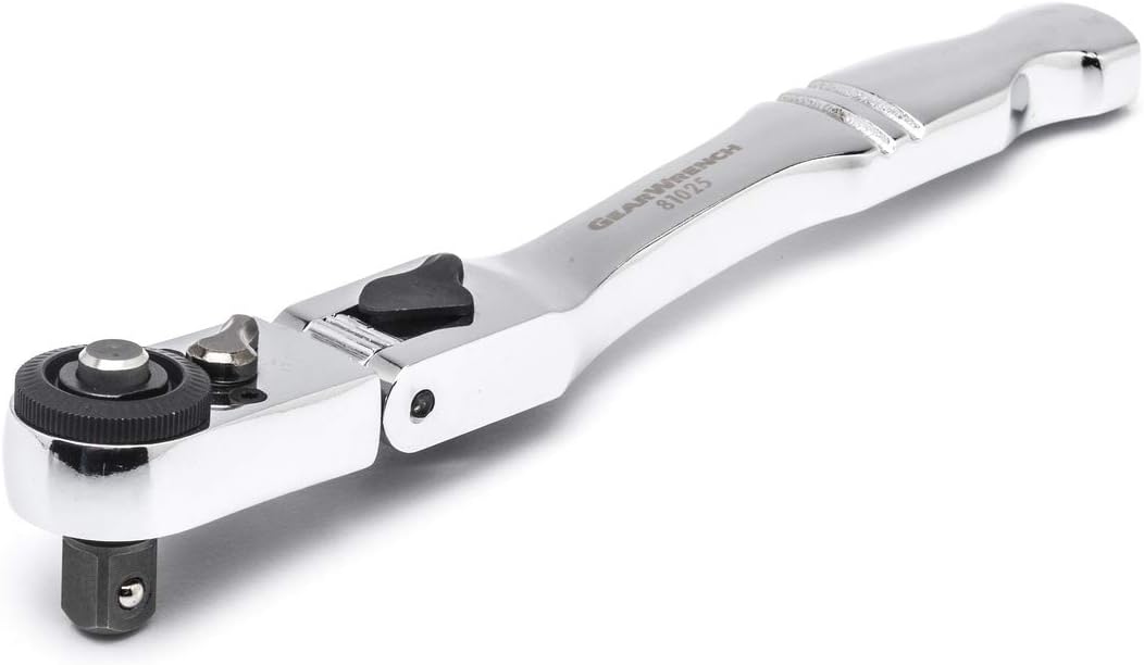 GEARWRENCH 1/4" Drive 72 Tooth Quick Release Locking Flex Slim Head Ratchet, 6" - 81025 - Image 1
