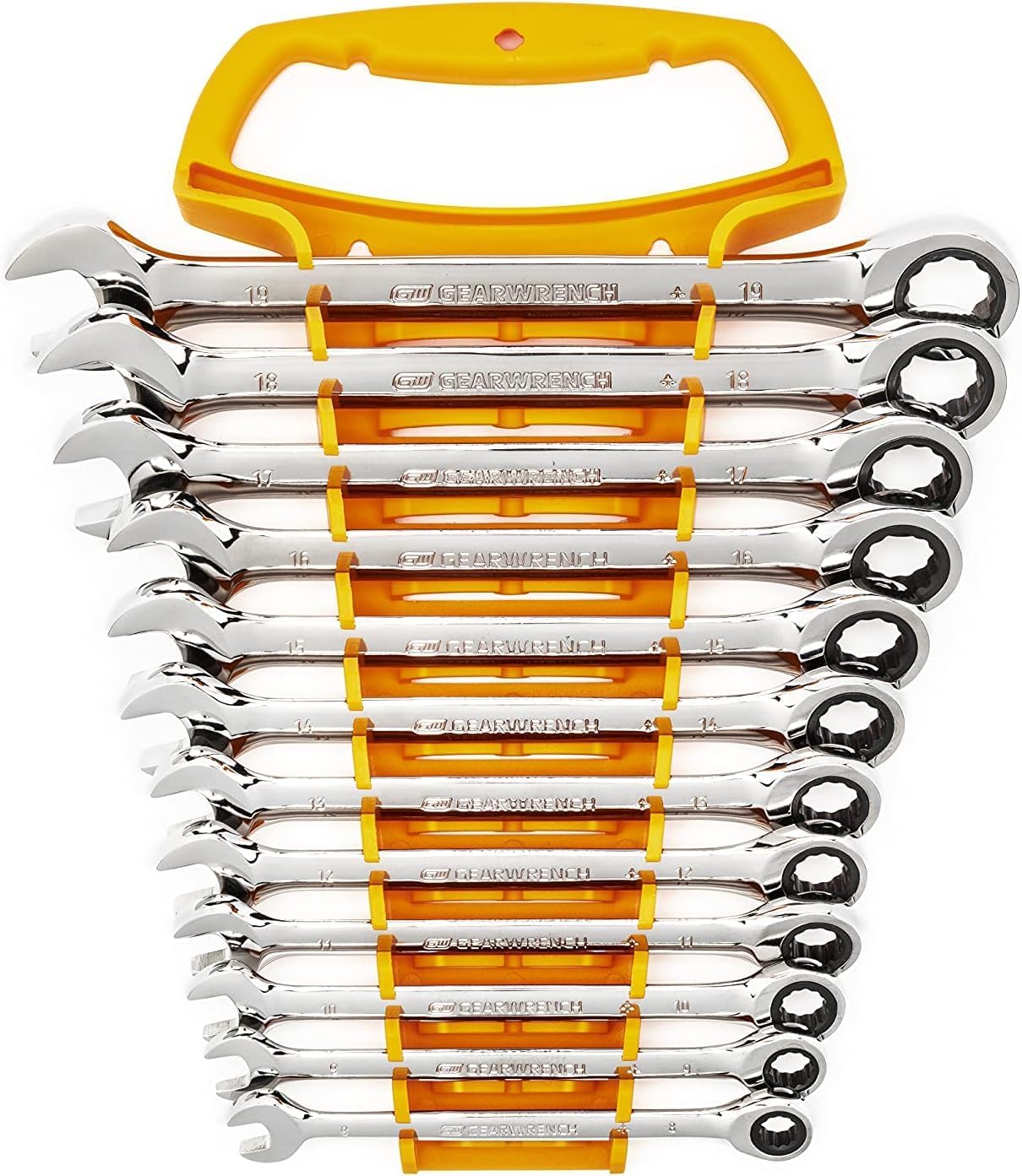GEARWRENCH 12 Piece 12 Point Ratcheting Metric Combination Wrench Set | 9412 - Image 1