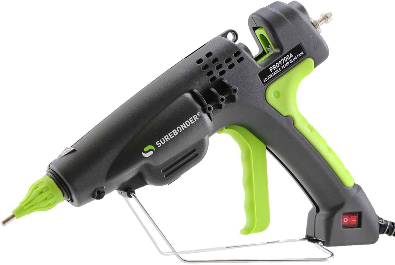 Surebonder 300 Watt Heavy Duty Hot Glue Gun, Adjusts 220F to 440F, Adjust Size of Glue Beads - Uses Full Size 7/16" Sticks, 3 Nozzle Tips Incl. (PRO9700A) - Image 1