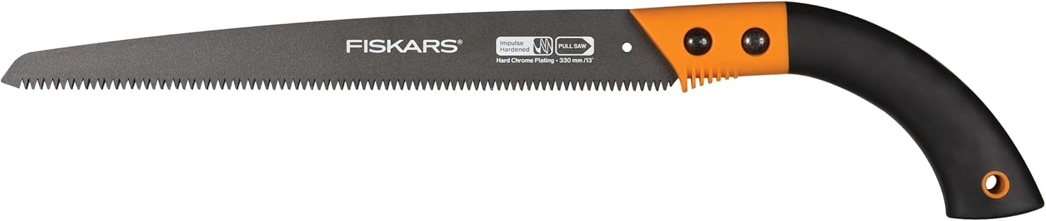 Fiskars Pruning Saw, Gifts for Dad, Fixed Handle Tree Cutting Tool, 13", Black/Orange - Image 1