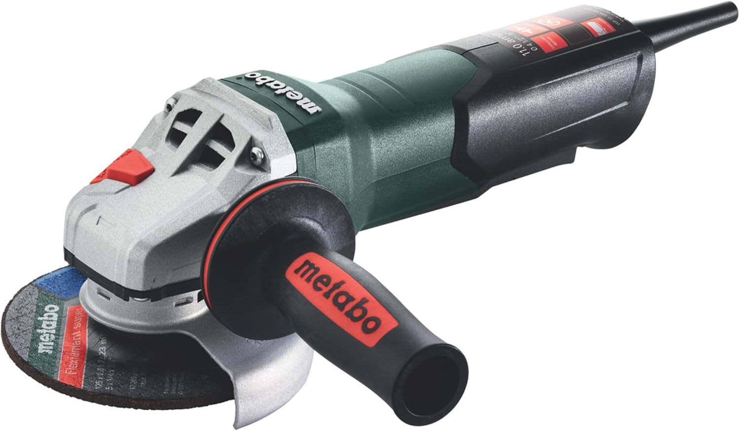 Metabo 4-1/2-5-Inch Angle Grinder, 11 Amp, 11,000 RPM, Non-Locking Paddle Switch, Made in Germany, WP 11-125 Quick, 603624420, Green - Image 1