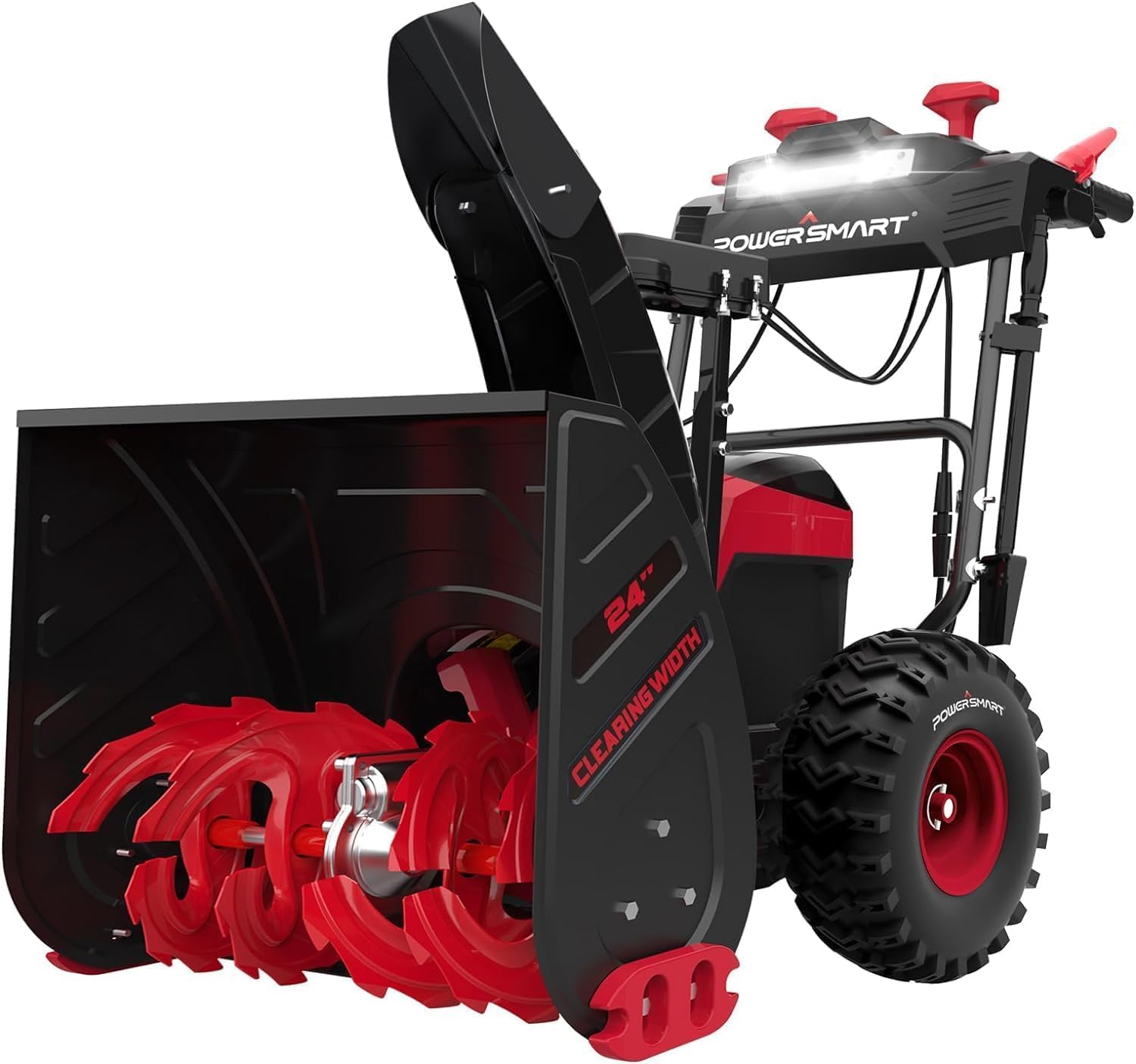 PowerSmart Cordless Electric Snow Blower, 24 Inch 80V Battery Powered Snow Thrower with LED Lights/Battery and Charger (Not Included) - Image 1