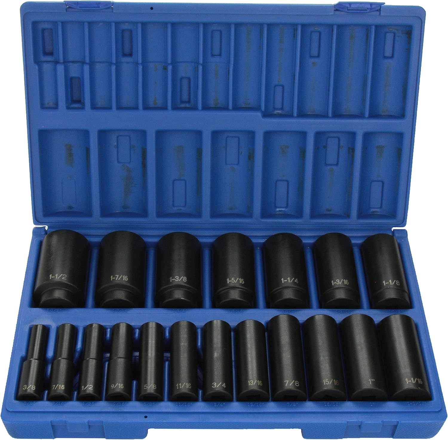 Grey Pneumatic (1719D) 1/2" Drive 19-Piece 12-Point Deep Length Fractional Socket Set - Image 1