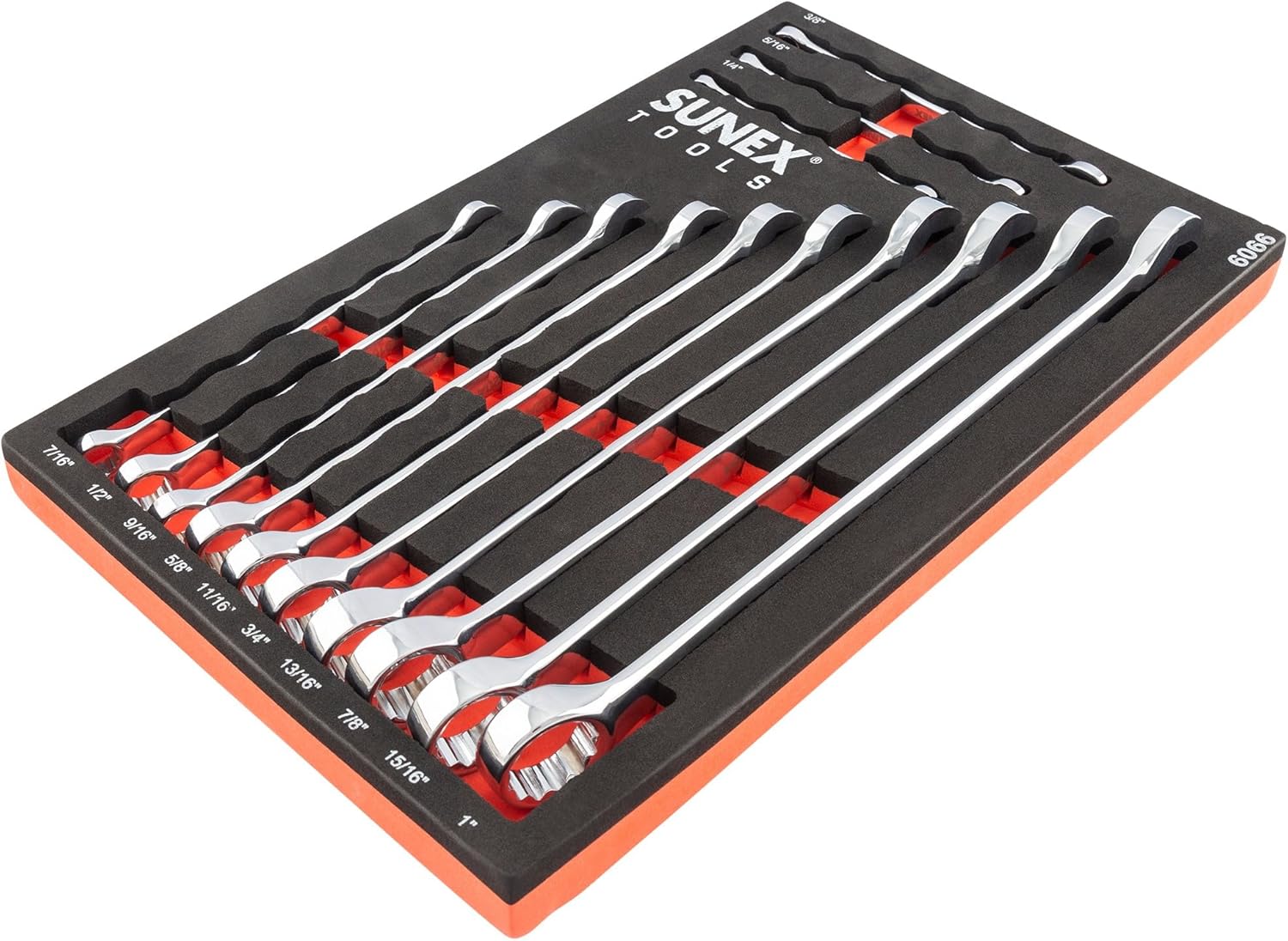 Sunex 9909 13 Pc. V-Groove SAE Wrench Set in EVA Foam 1/4"-1" - Image 1