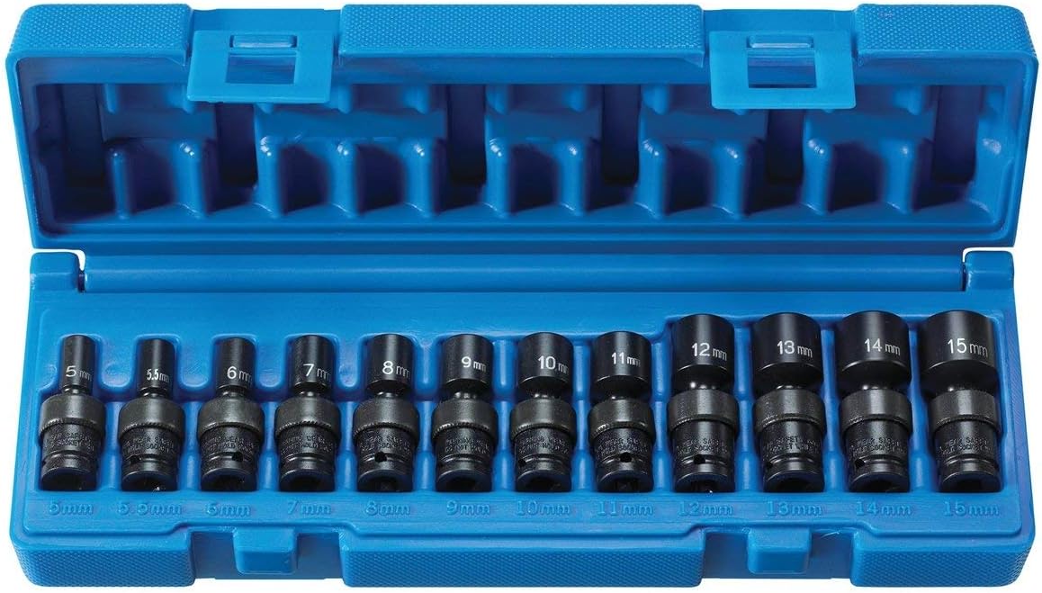 Grey Pneumatic GRE9712UMG 1/4" Drive 6 Pt Magnetic Std. Universal Set - Image 1